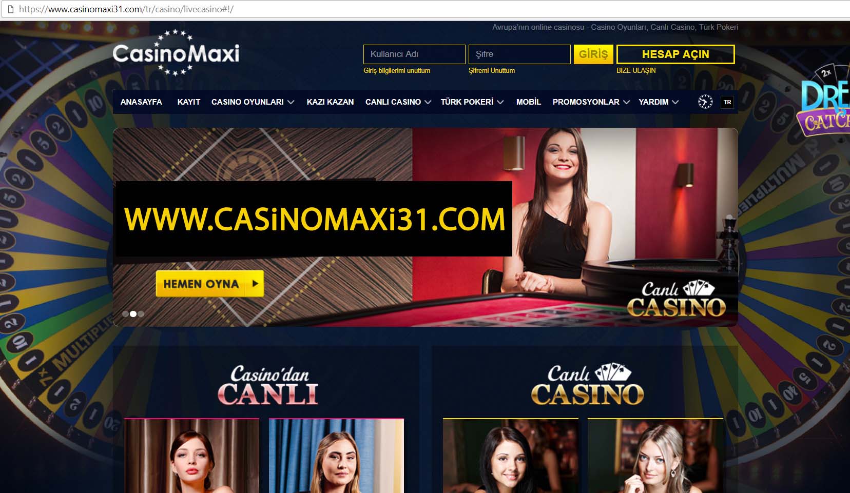 Casinomaxi31.com Güncel Adres ve 3000TL Bonus